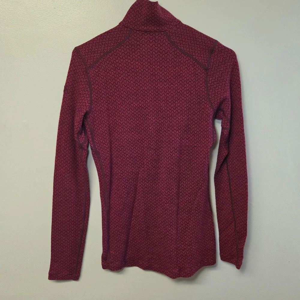 Icebreaker Womens 260 Merino Wool 1/4 Zip Pullover Shirt Red Magenta Medium - Picture 5 of 7